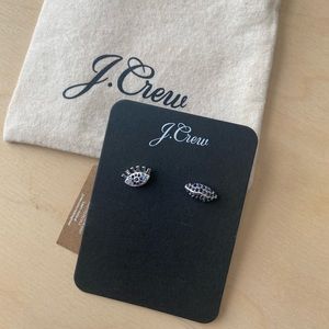 J.Crew Women’s Pave Eye and Lip Stud Earrings Deep Midnight (Black)